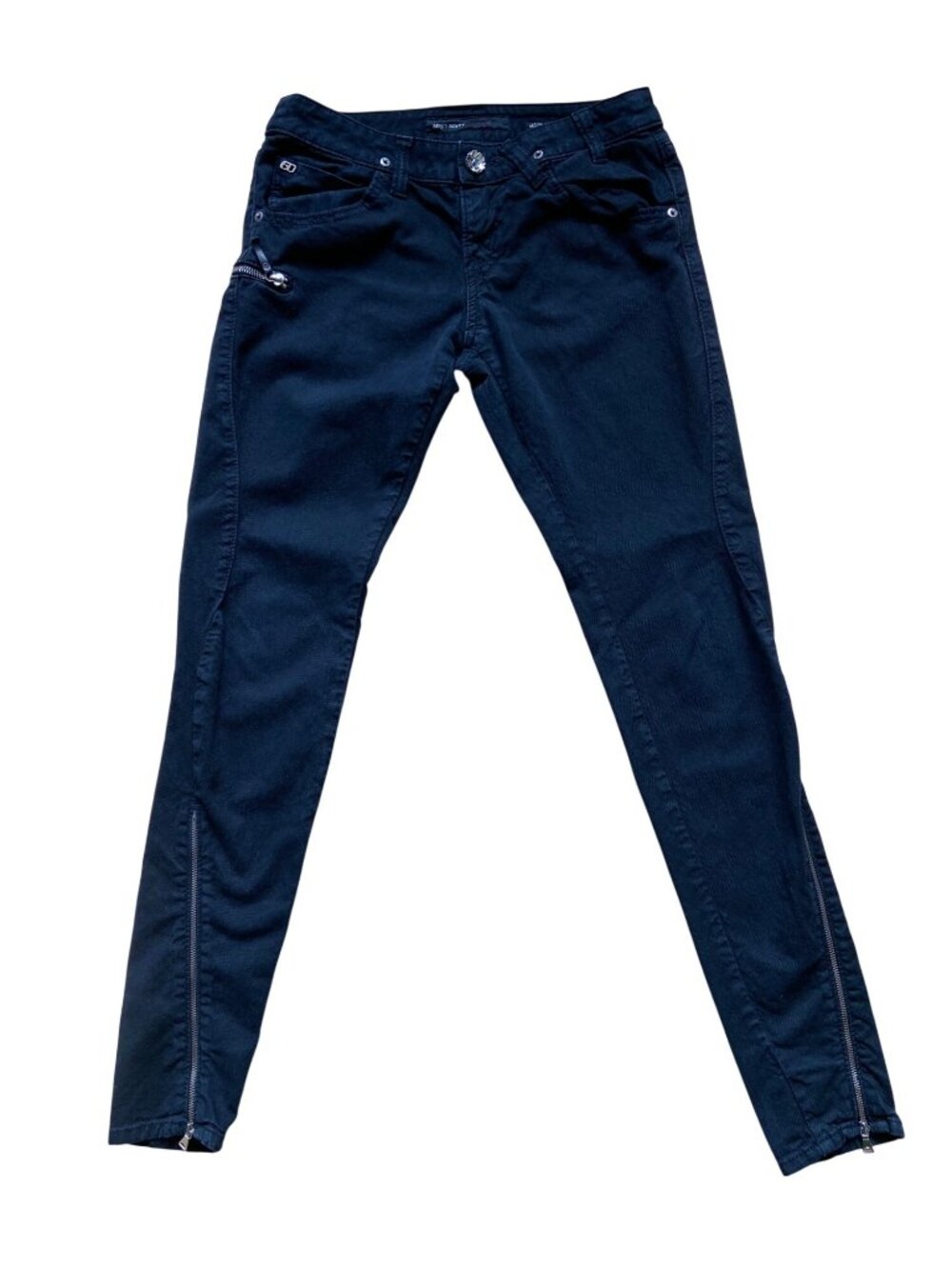 Miss Sixty Dalko Skinny Zip Ankle Jeans Women Size 27 Black Stretch Denim Pants